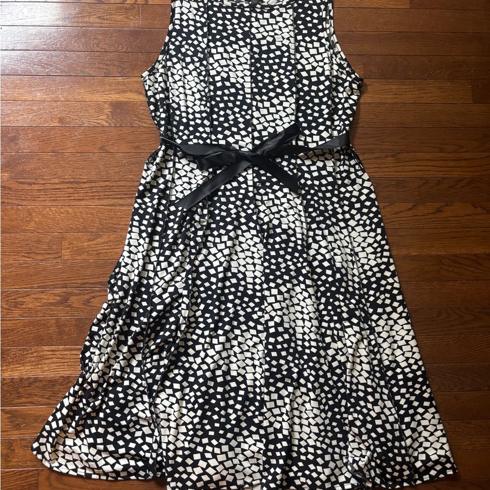Black and White Ruffled Tiered Midi Dress